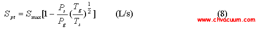 低溫冷凝泵的實(shí)際抽速計算公式