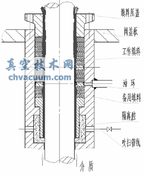填料磨損后介質(zhì)泄漏示意圖